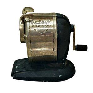 Vintage Boston Champion Pencil Sharpener Desktop Pinch Feed Hand Crank MCM